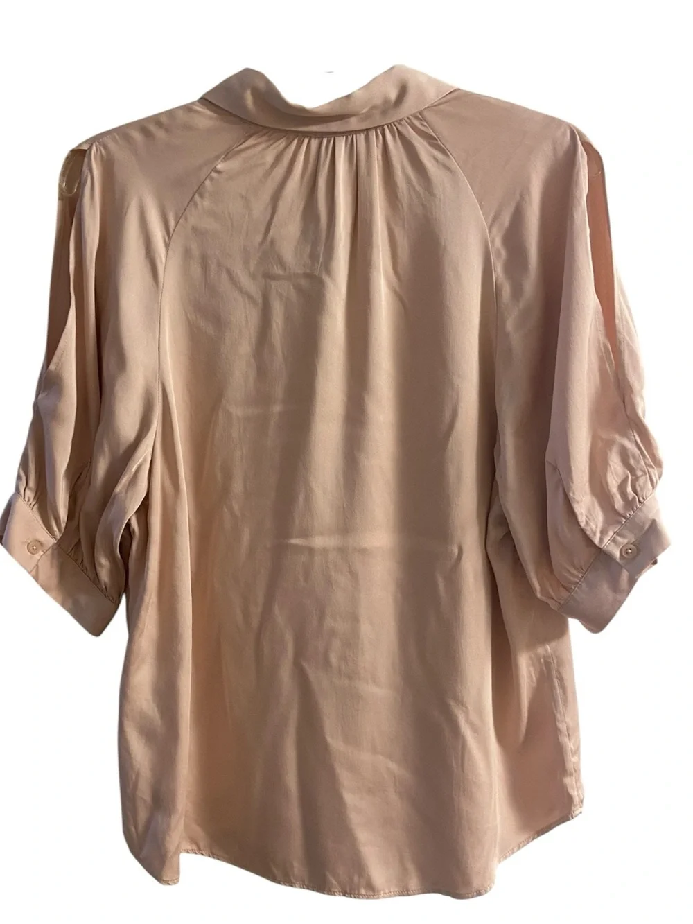 Chico's Cold Shoulder Button Front Short Sleeve Top Large NWT